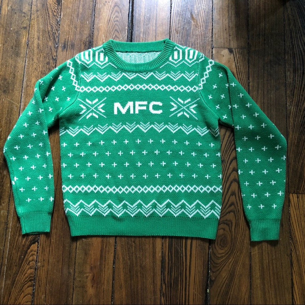 Ugly Christmas Sweater Mens S Green Nordic MFC